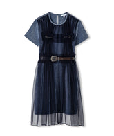 TULLE MIX VELVET DRESS